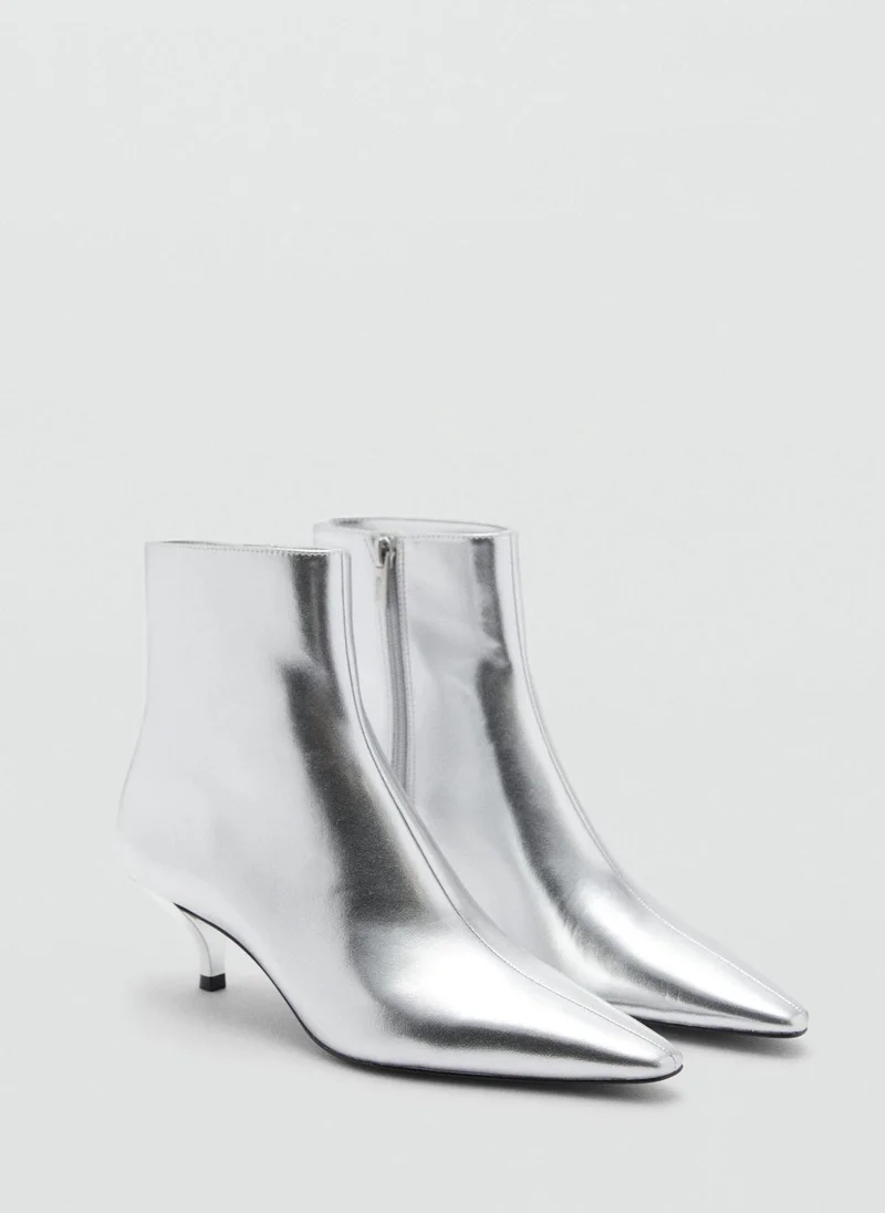MANGO metallic effect pointed toe boot